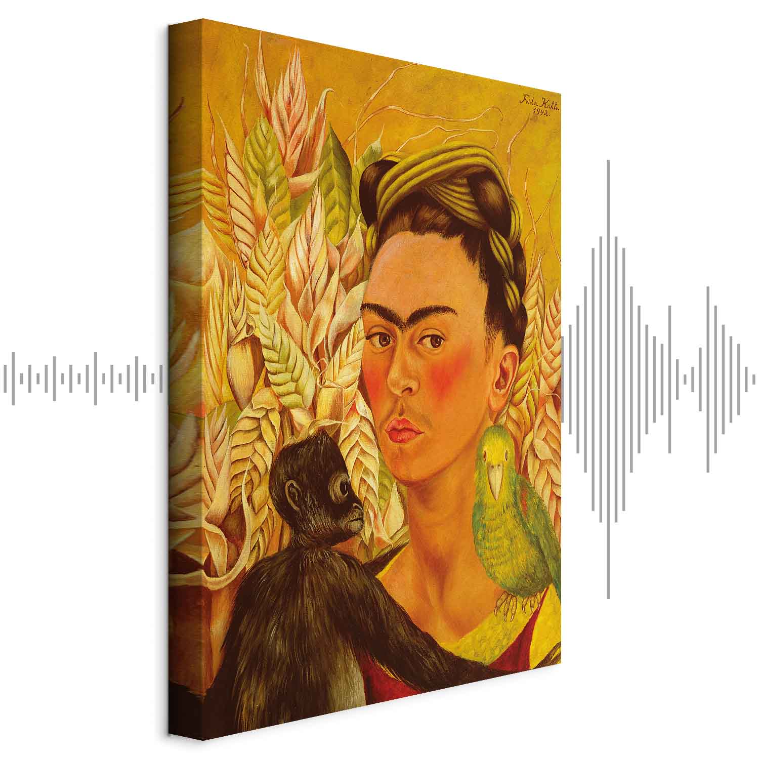 Frida Kahlo Self-Portrait with Monkey Canvas Print