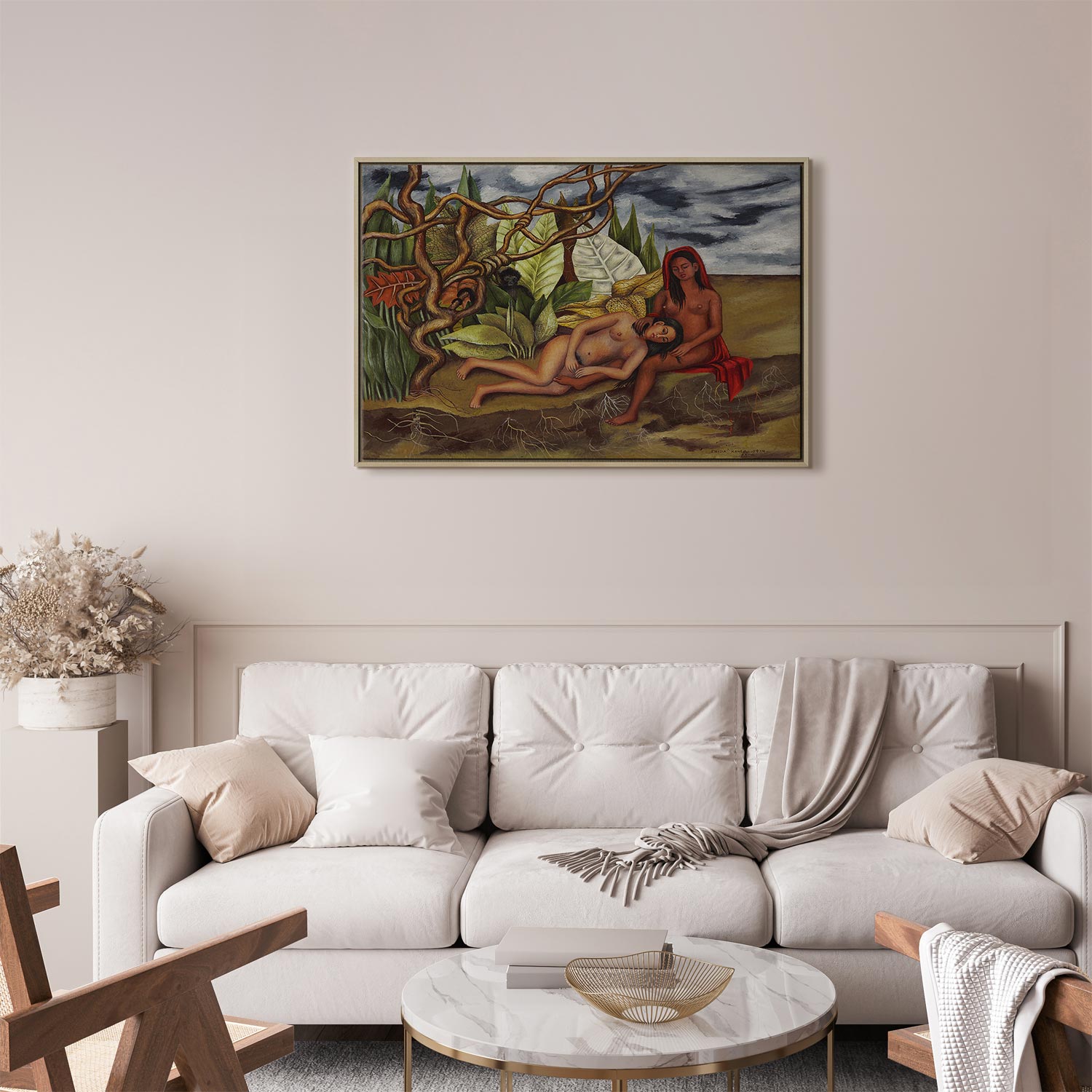 Frida Kahlo Two Nudes in a Forest Canvas Print