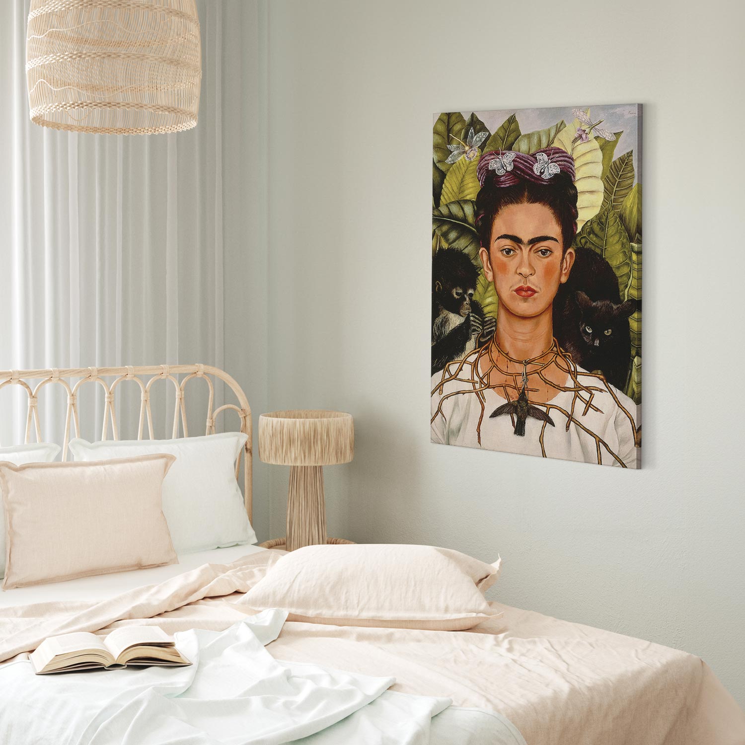 Frida Kahlo Self-Portrait Thorn Necklace Canvas Print