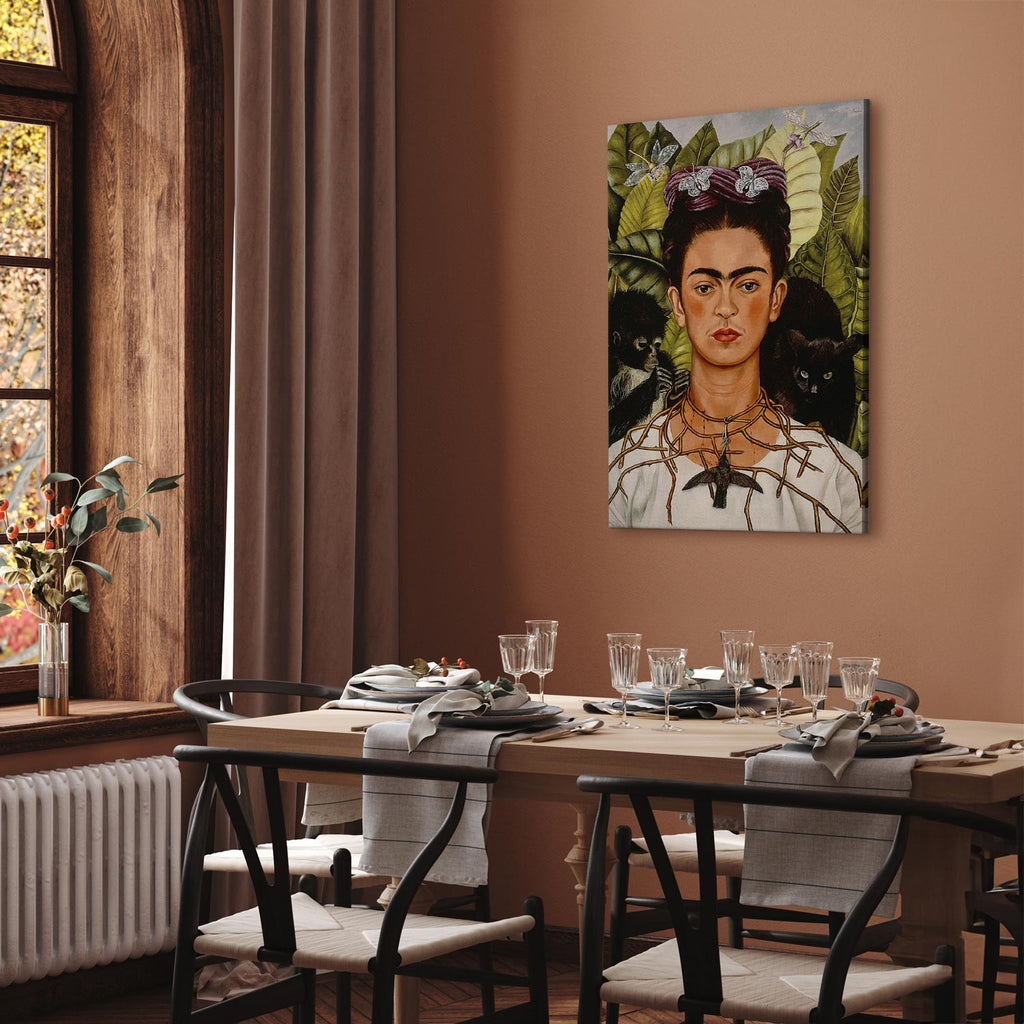 Frida Kahlo Self-Portrait Thorn Necklace Canvas Print