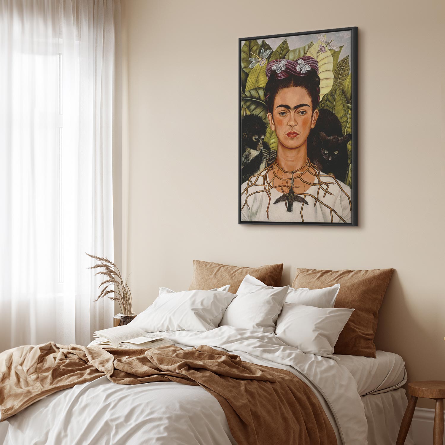Frida Kahlo Self-Portrait Thorn Necklace Canvas Print