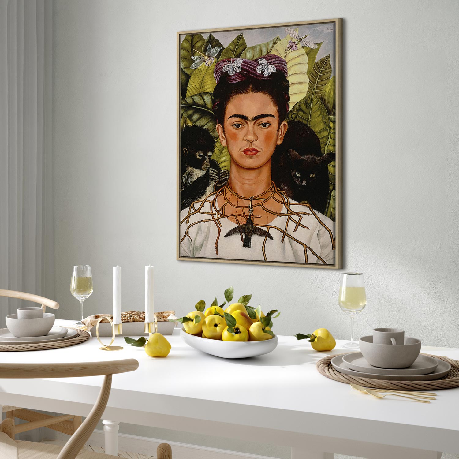 Frida Kahlo Self-Portrait Thorn Necklace Canvas Print