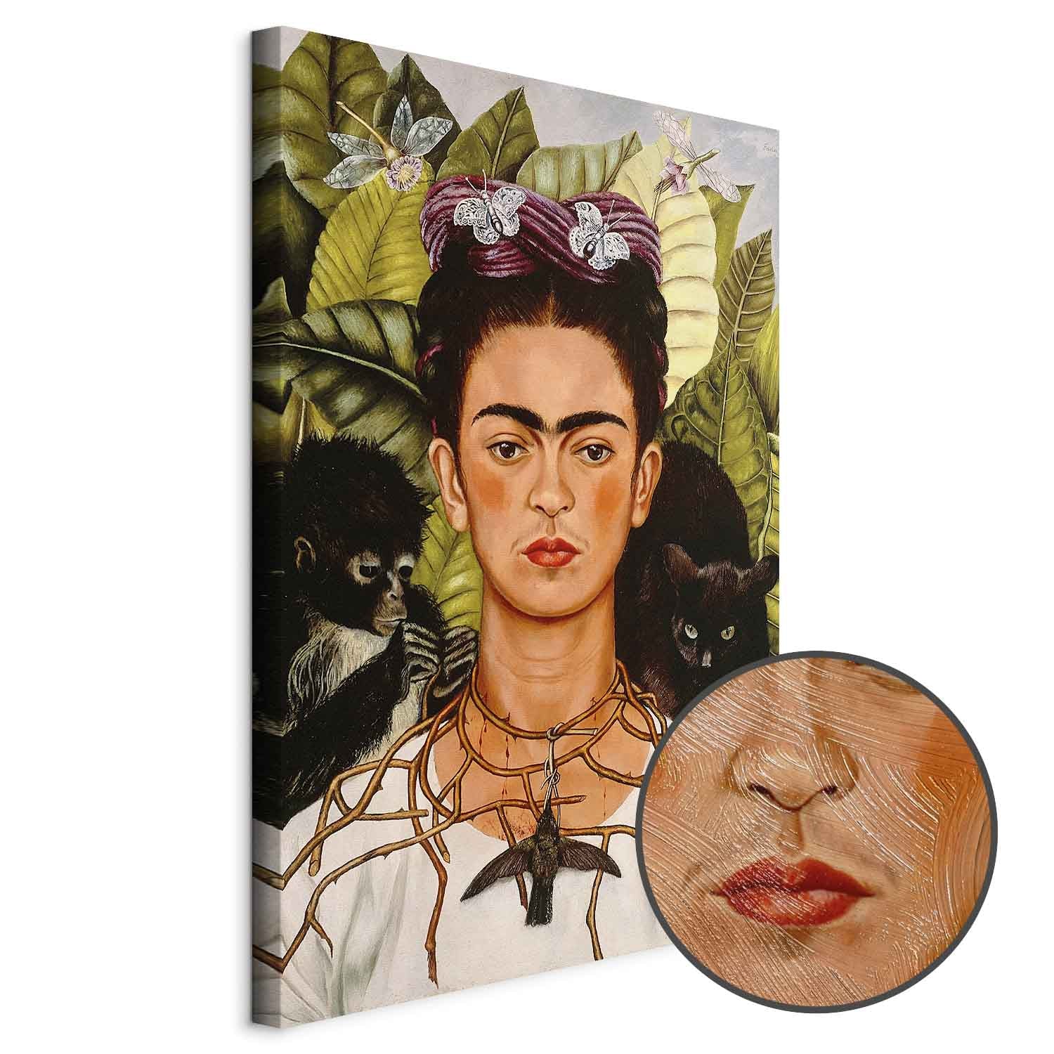 Frida Kahlo Self-Portrait Thorn Necklace Canvas Print