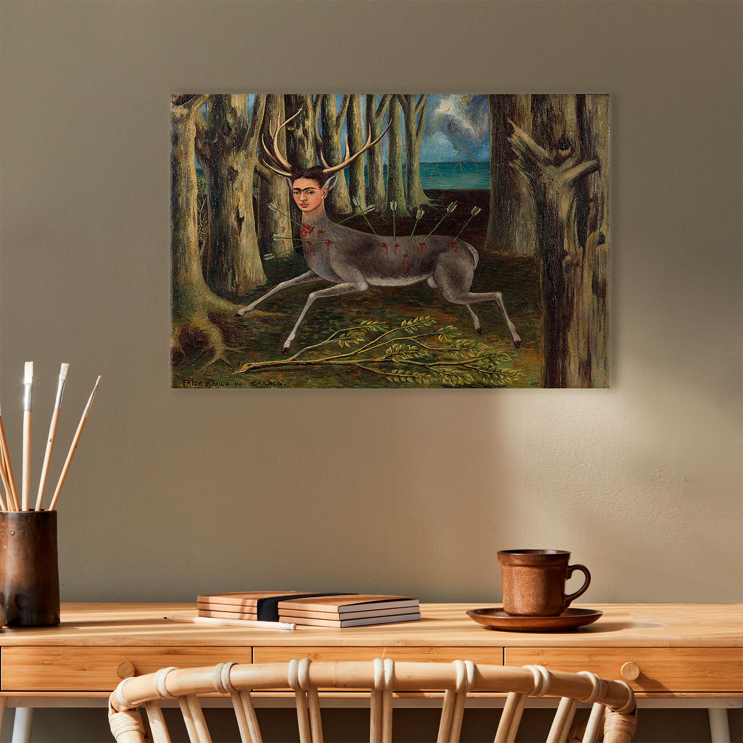 Frida Kahlo Wounded Deer Surreal Canvas Print