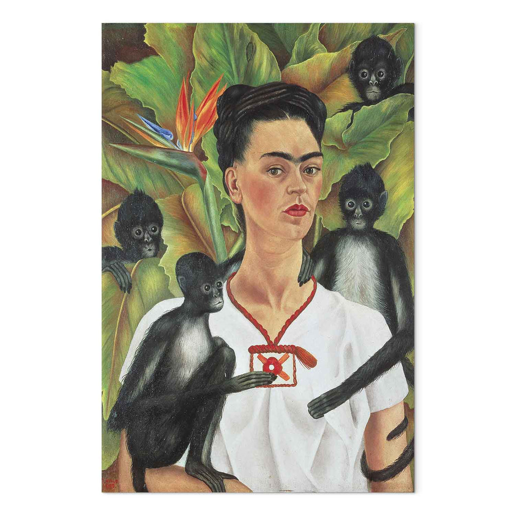 Frida Kahlo Self-Portrait with Monkeys Canvas Print