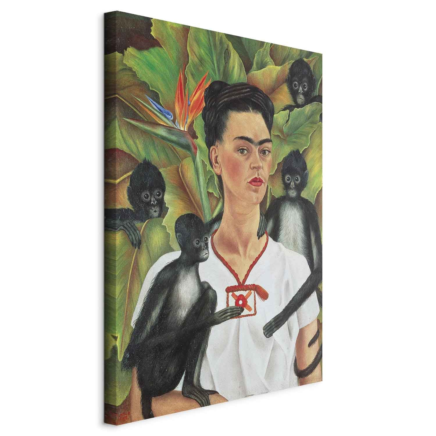 Frida Kahlo Self-Portrait with Monkeys Canvas Print