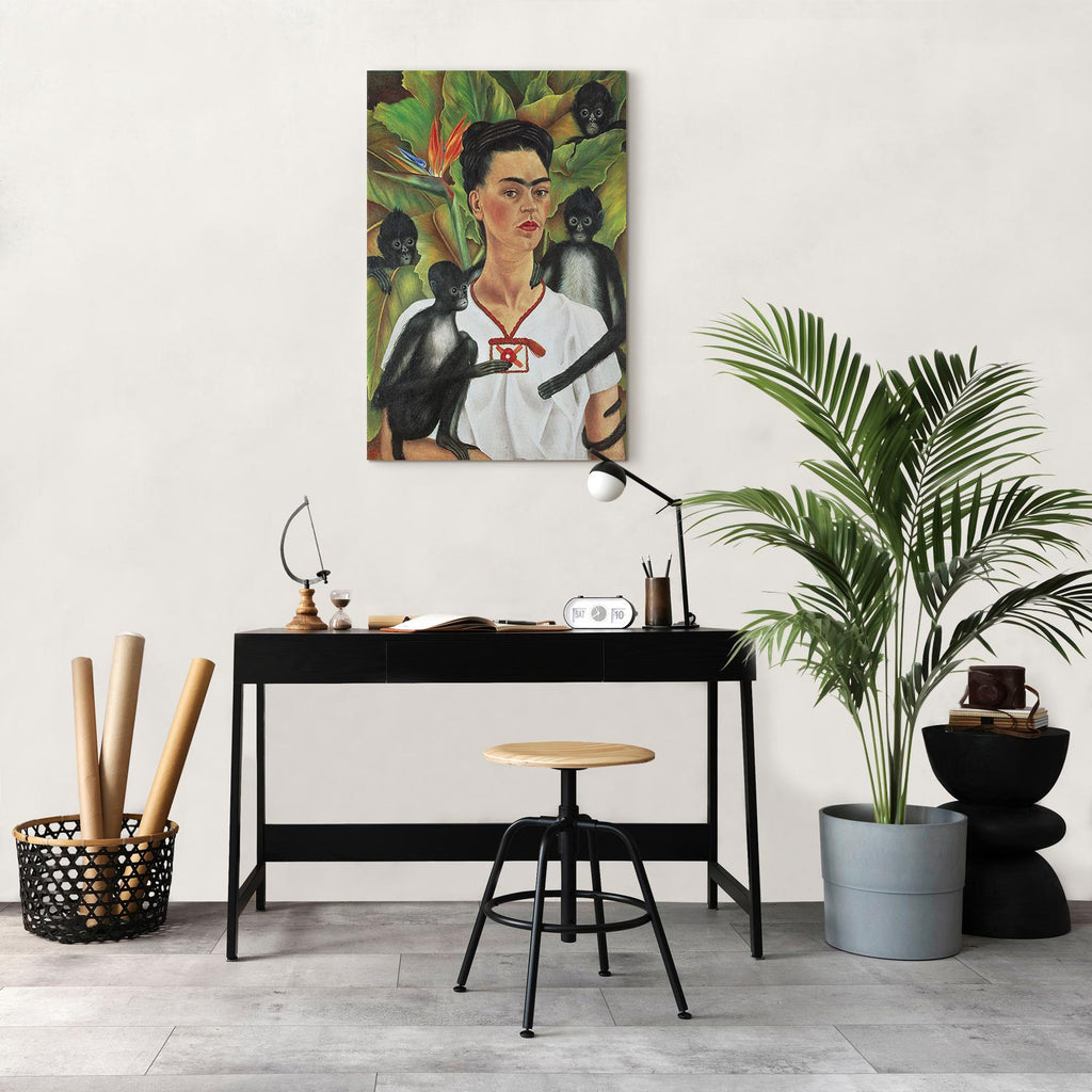 Frida Kahlo Self-Portrait with Monkeys Canvas Print
