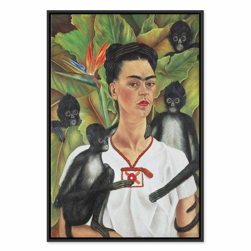 Frida Kahlo Self-Portrait with Monkeys Canvas Print