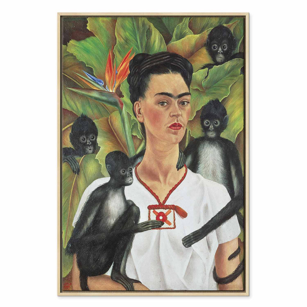Frida Kahlo Self-Portrait with Monkeys Canvas Print