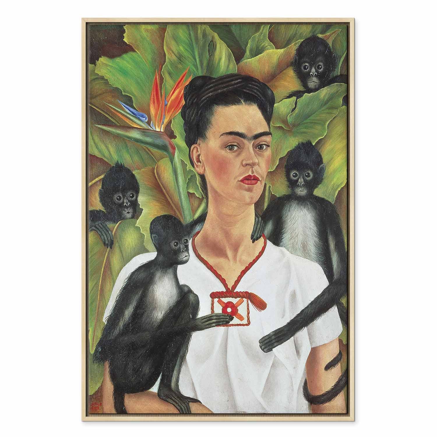 Frida Kahlo Self-Portrait with Monkeys Canvas Print