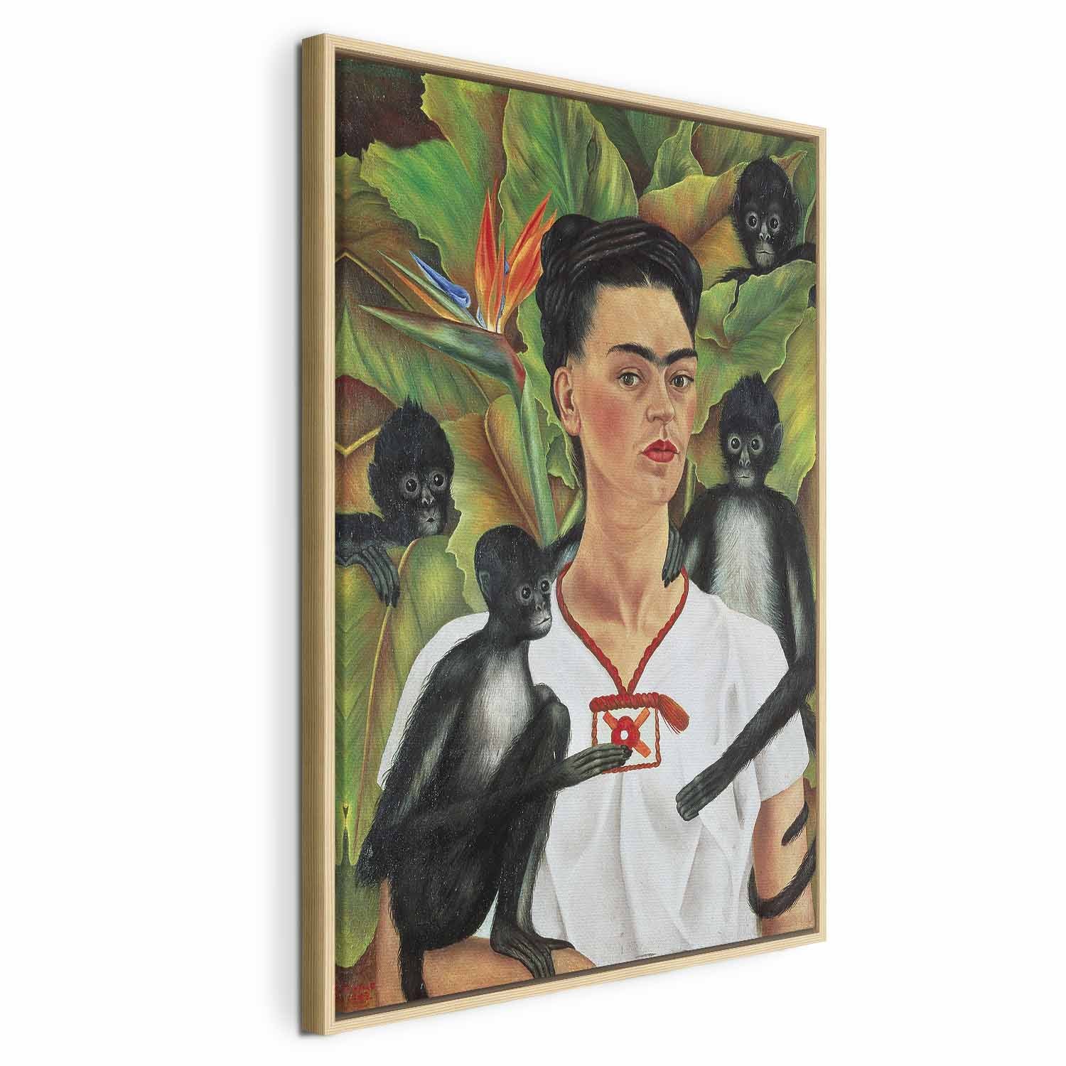 Frida Kahlo Self-Portrait with Monkeys Canvas Print