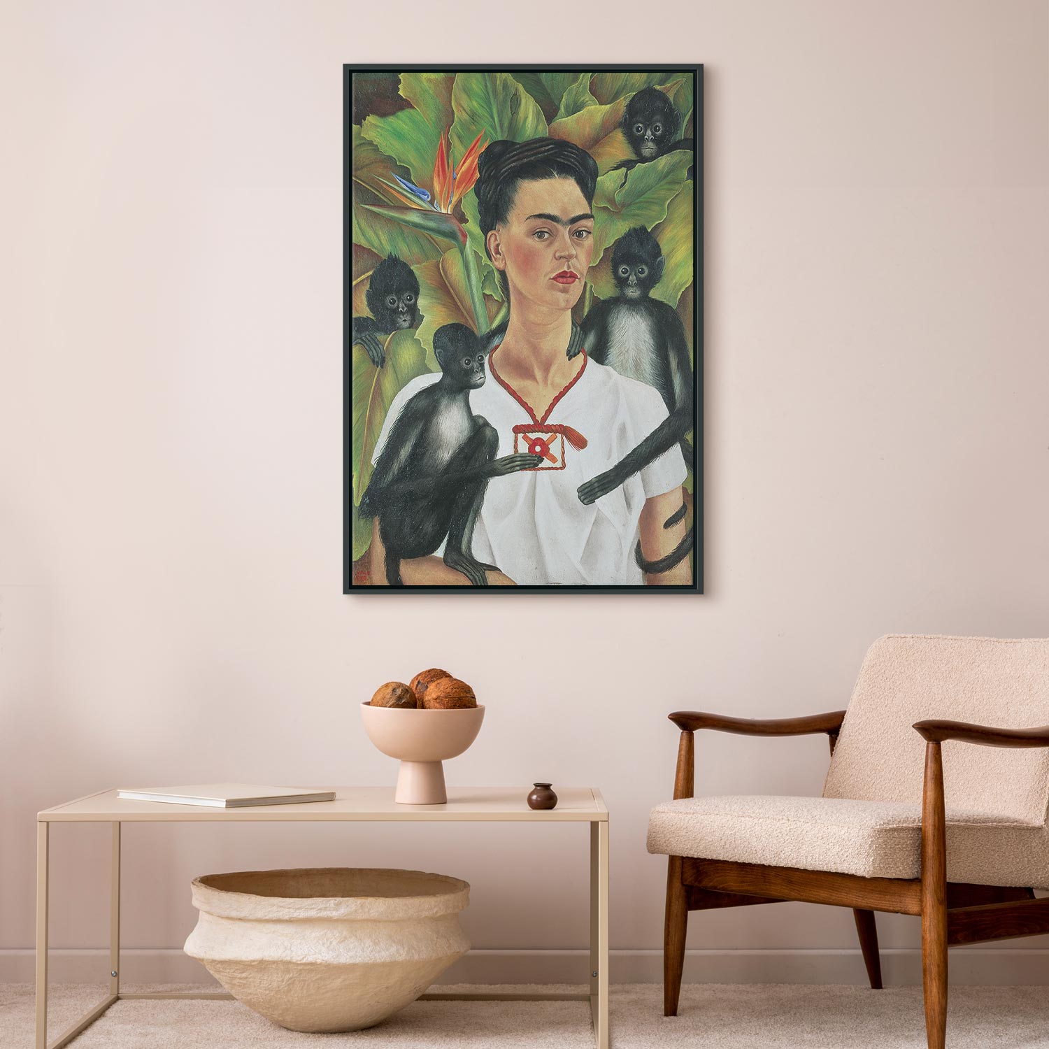 Frida Kahlo Self-Portrait with Monkeys Canvas Print
