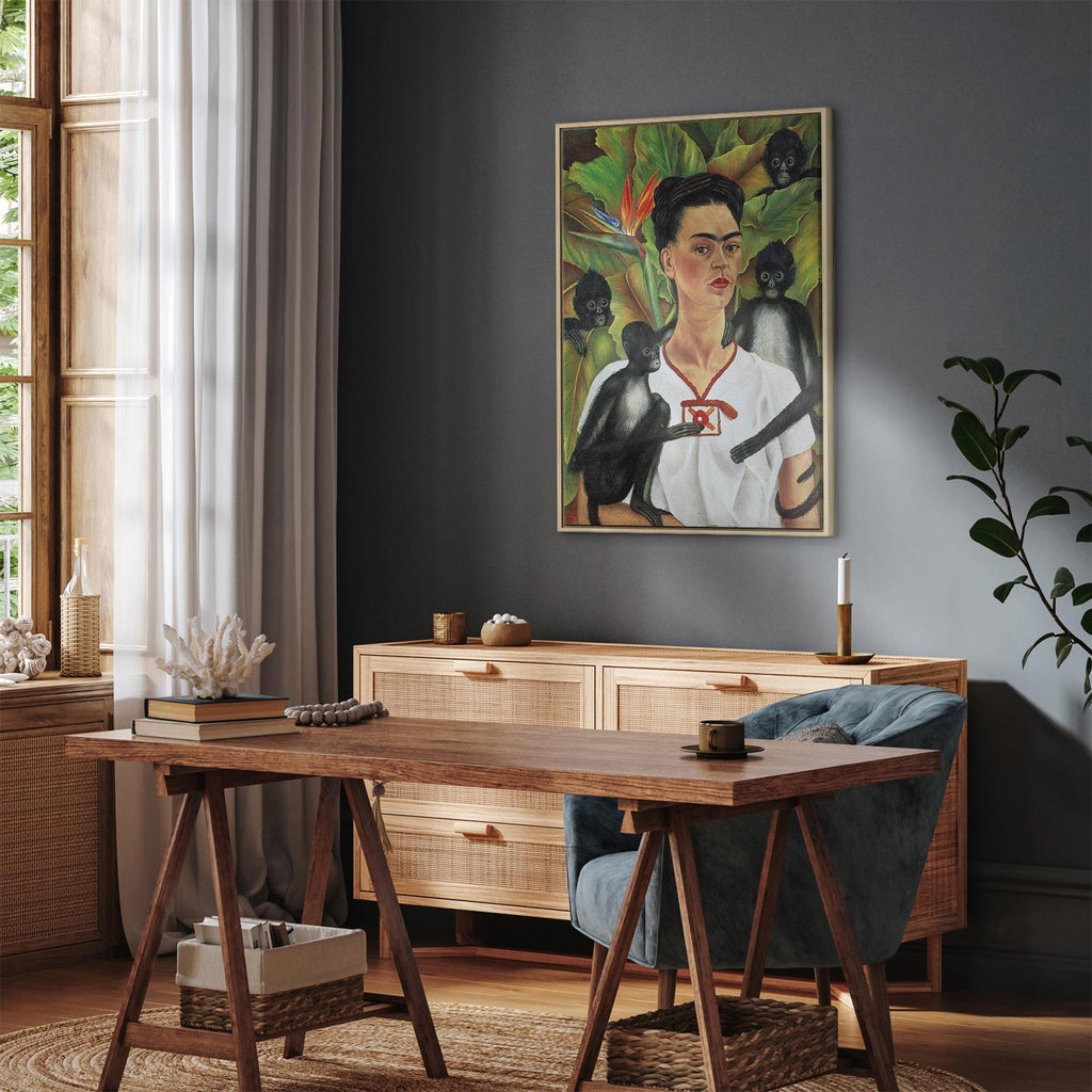 Frida Kahlo Self-Portrait with Monkeys Canvas Print