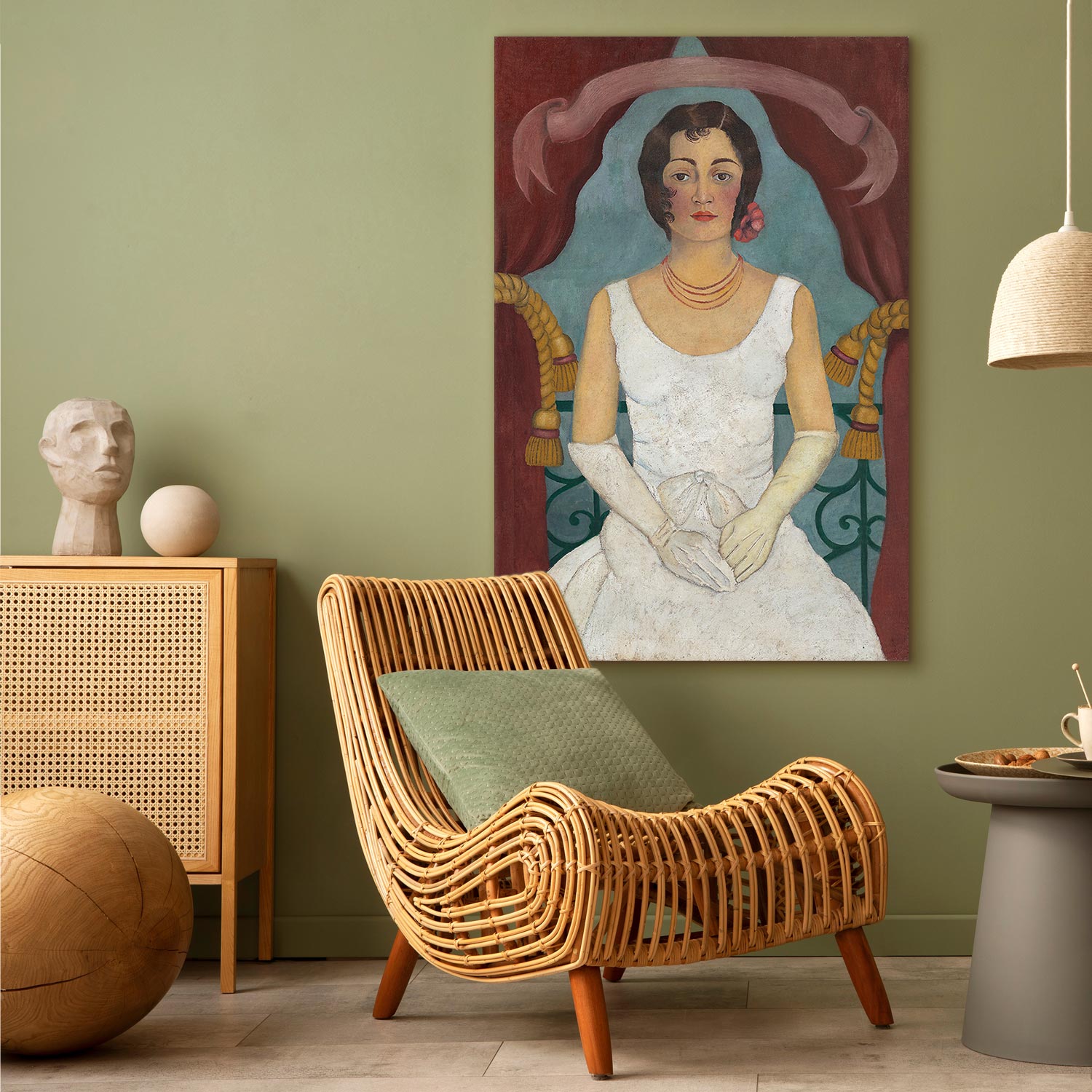 Frida Kahlo Lady in White Classic Canvas Print