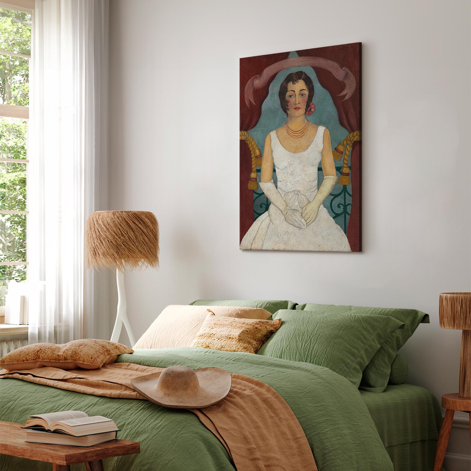 Frida Kahlo Lady in White Classic Canvas Print