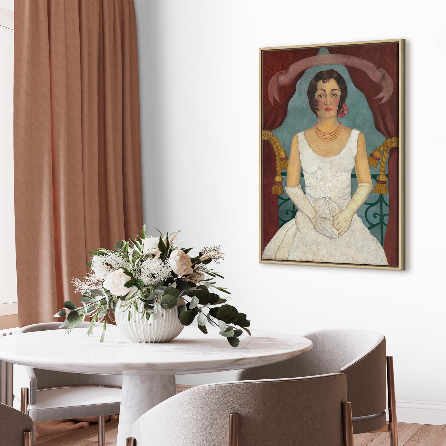 Frida Kahlo Lady in White Classic Canvas Print
