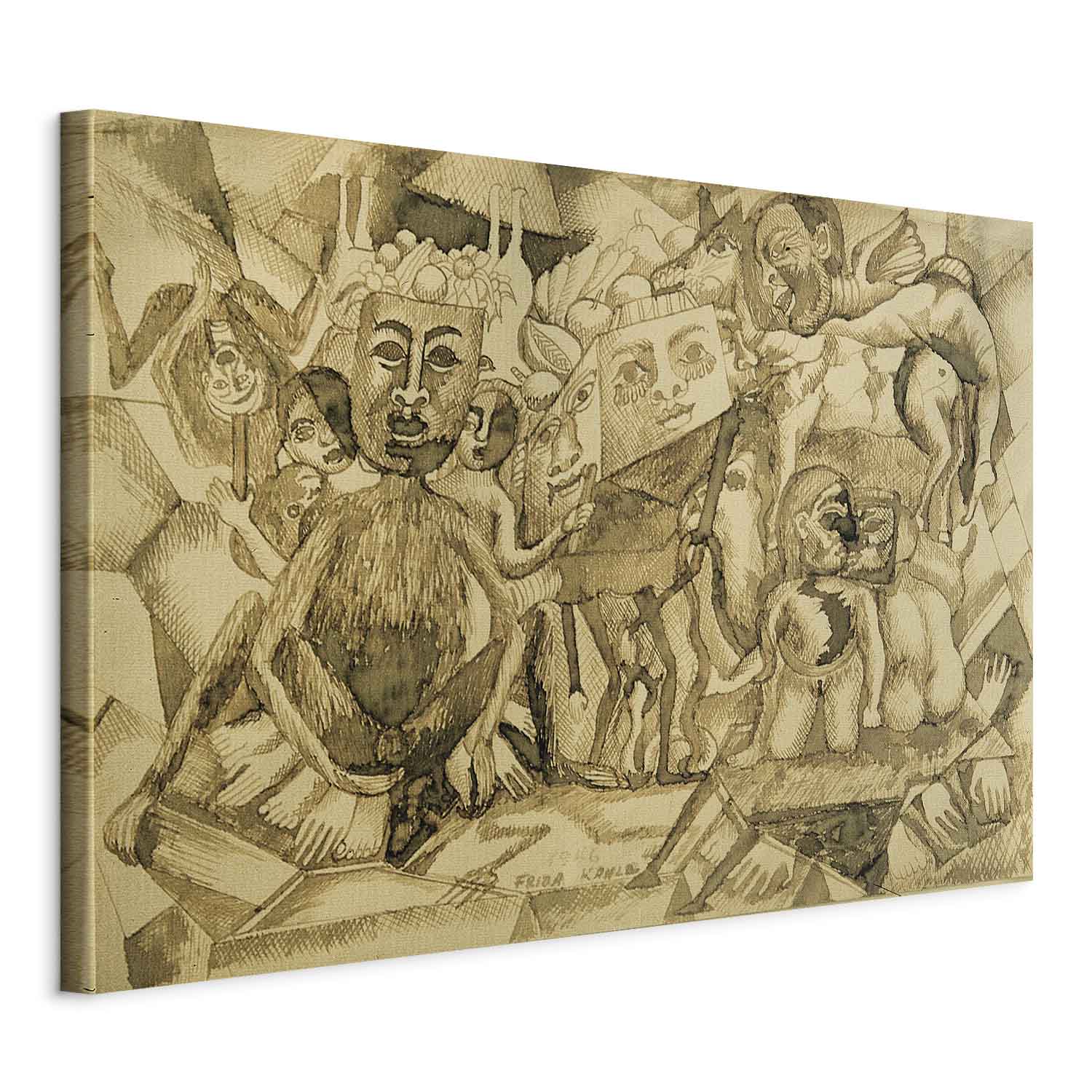 Frida Kahlo Karma Portrait Canvas Print