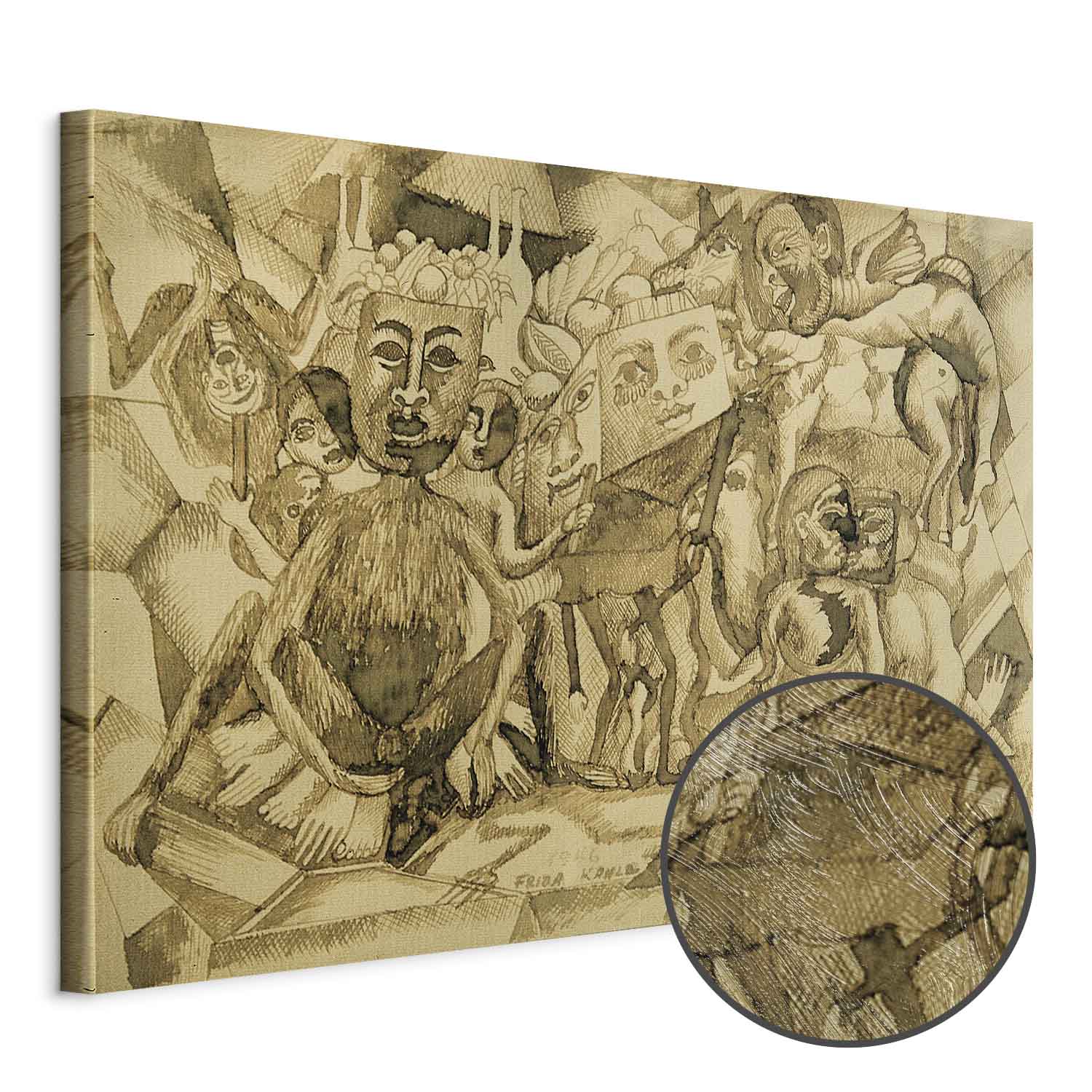 Frida Kahlo Karma Portrait Canvas Print