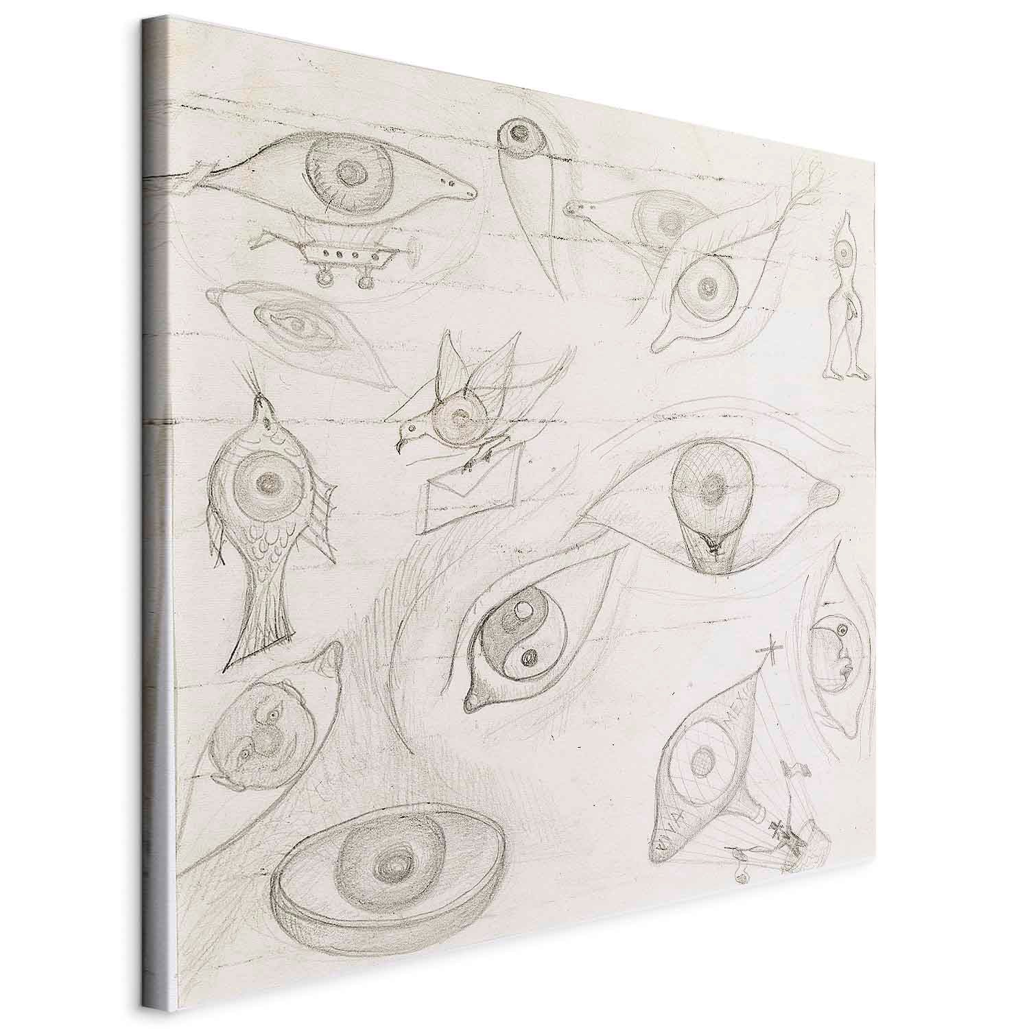 Frida Kahlo Eyes Sketch Canvas Print