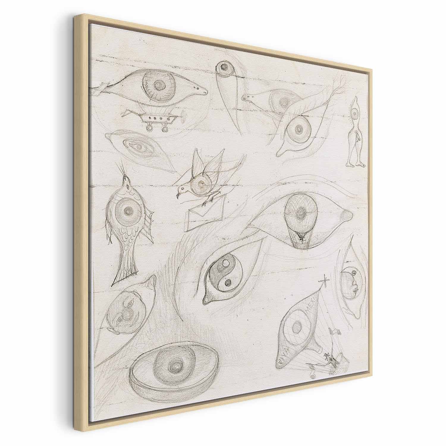 Frida Kahlo Eyes Sketch Canvas Print