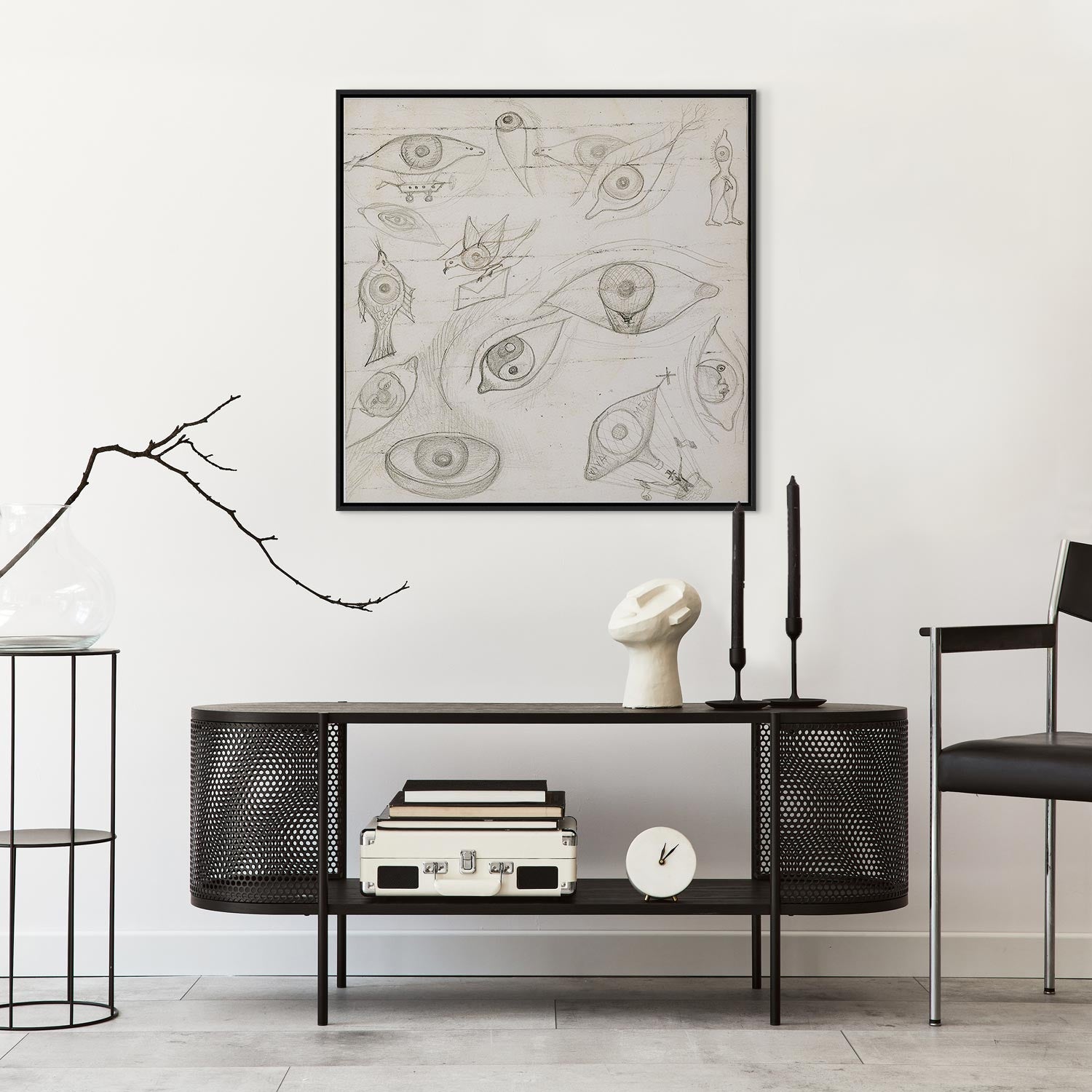 Frida Kahlo Eyes Sketch Canvas Print