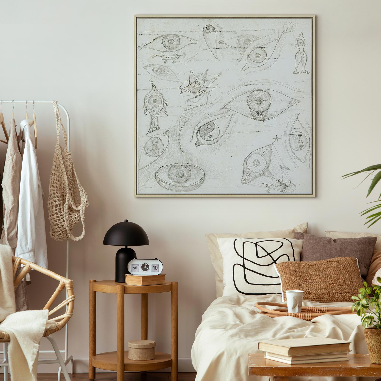 Frida Kahlo Eyes Sketch Canvas Print