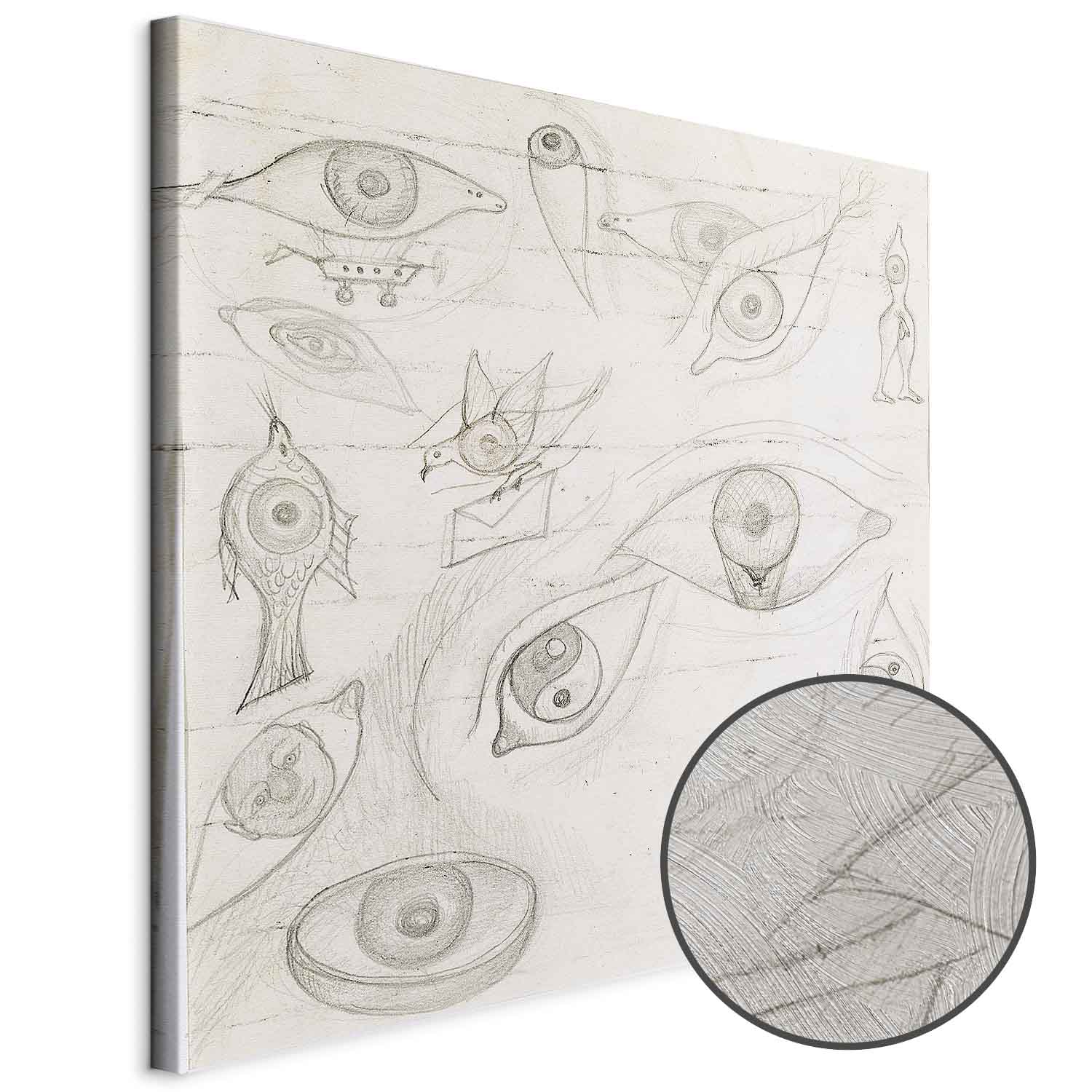 Frida Kahlo Eyes Sketch Canvas Print