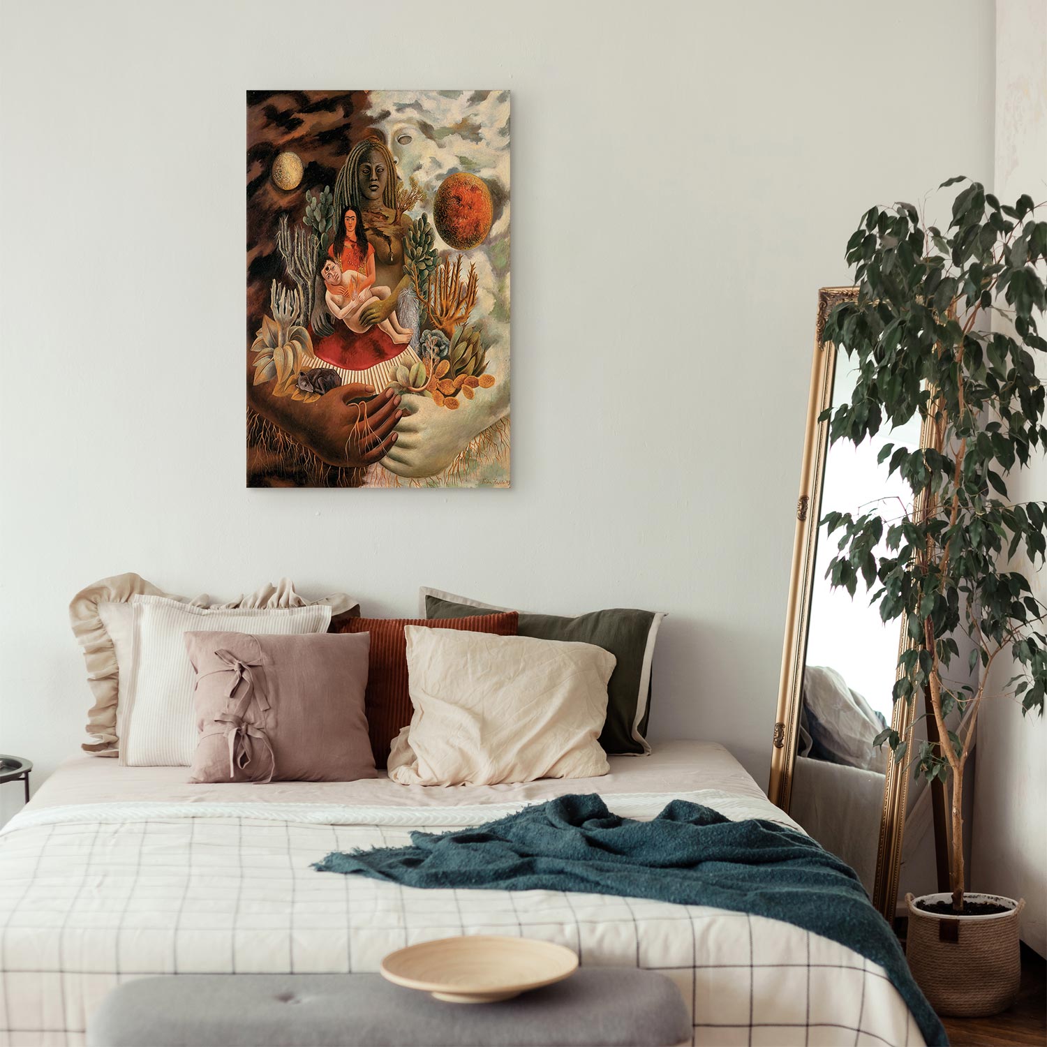 Frida Kahlo Love Embrace Multicolor Canvas Print