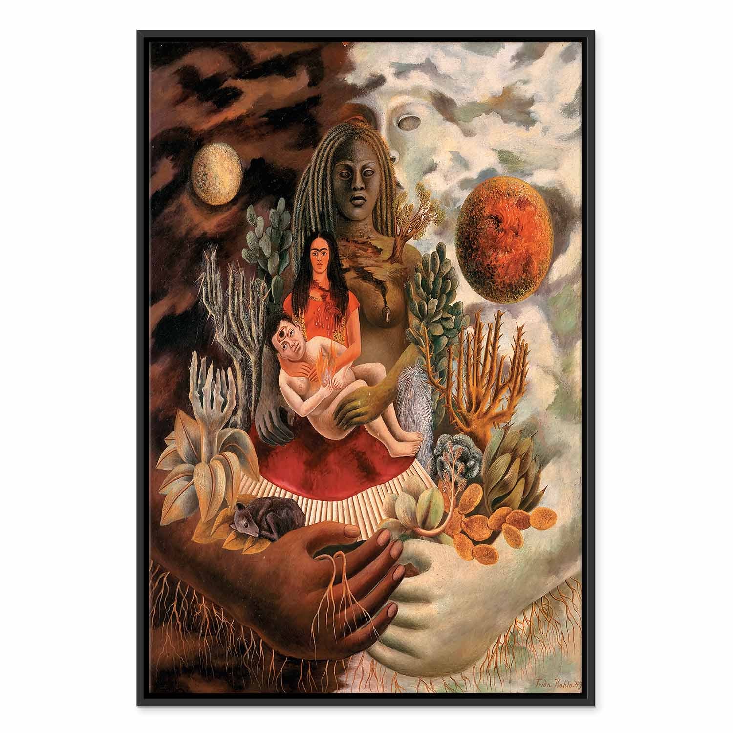 Frida Kahlo Love Embrace Multicolor Canvas Print