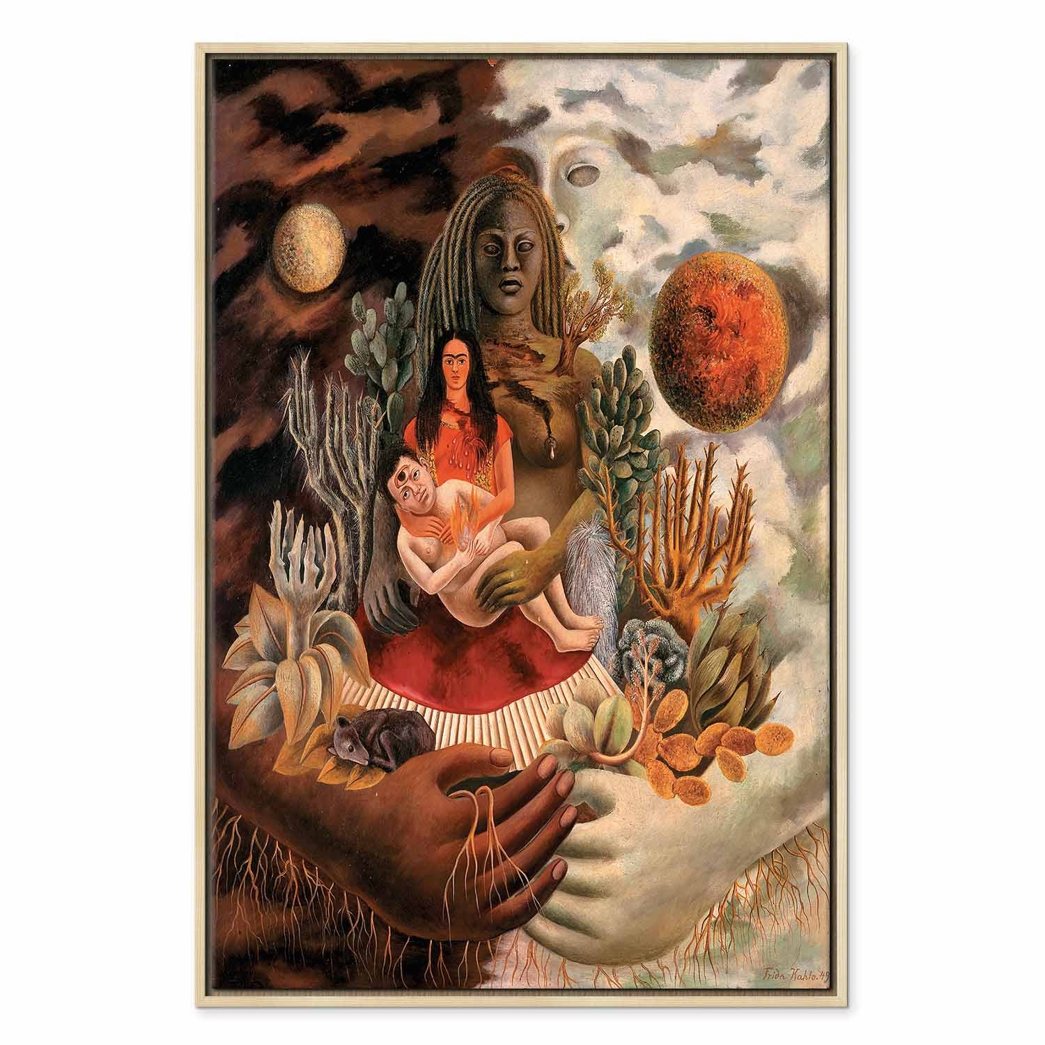 Frida Kahlo Love Embrace Multicolor Canvas Print
