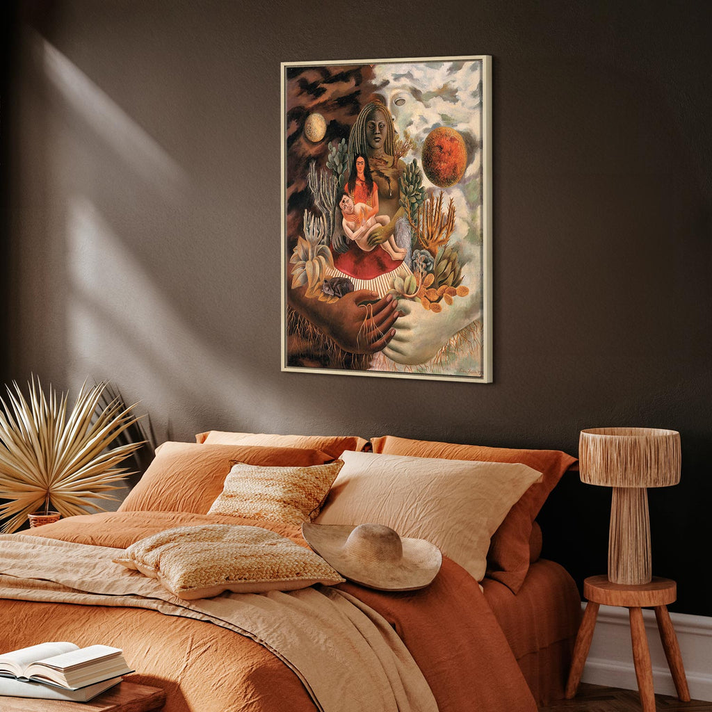 Frida Kahlo Love Embrace Multicolor Canvas Print