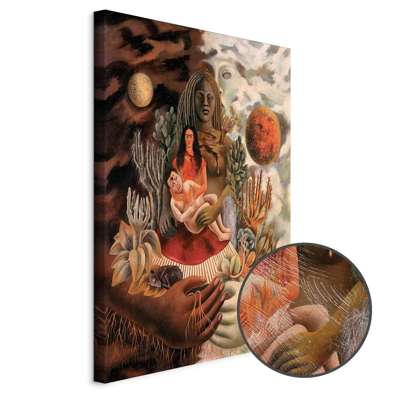 Frida Kahlo Love Embrace Multicolor Canvas Print