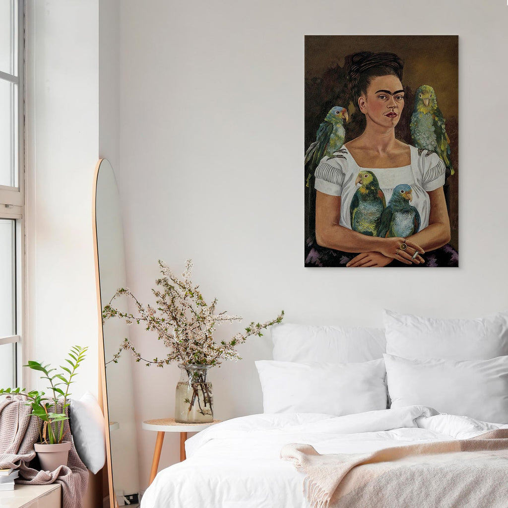 Frida Kahlo Me and My Parrots Classic Canvas Print