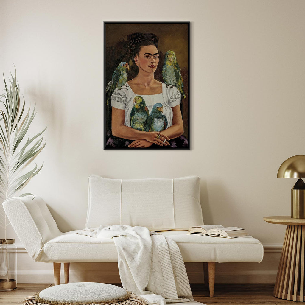 Frida Kahlo Me and My Parrots Classic Canvas Print