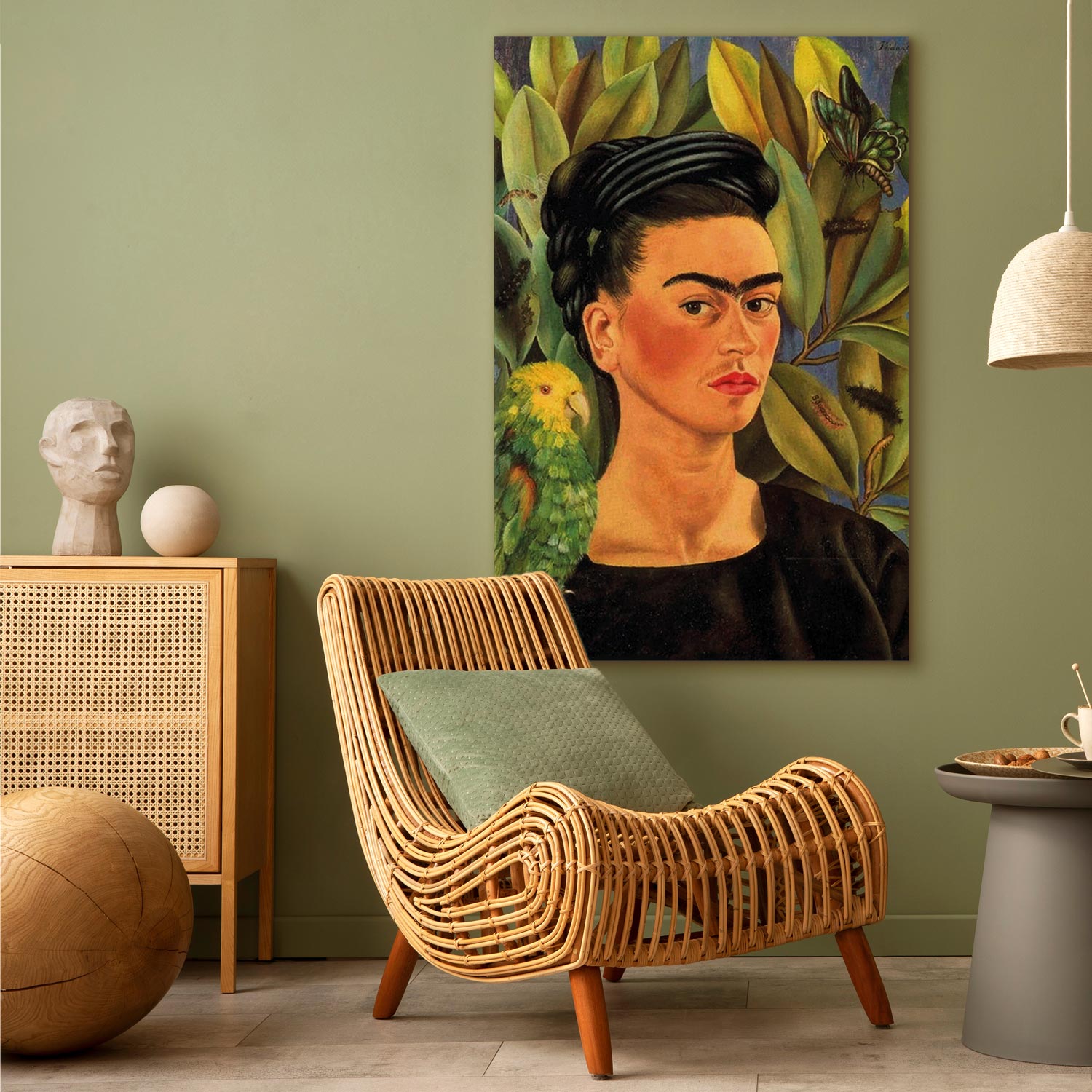Frida Kahlo Self-Portrait with Bonito Classic Canvas Print