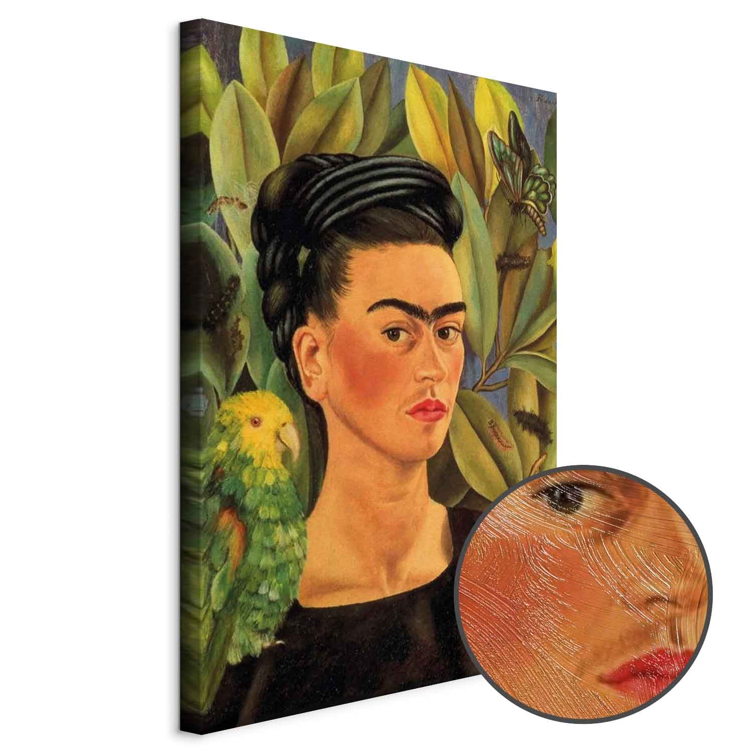 Frida Kahlo Self-Portrait with Bonito Classic Canvas Print