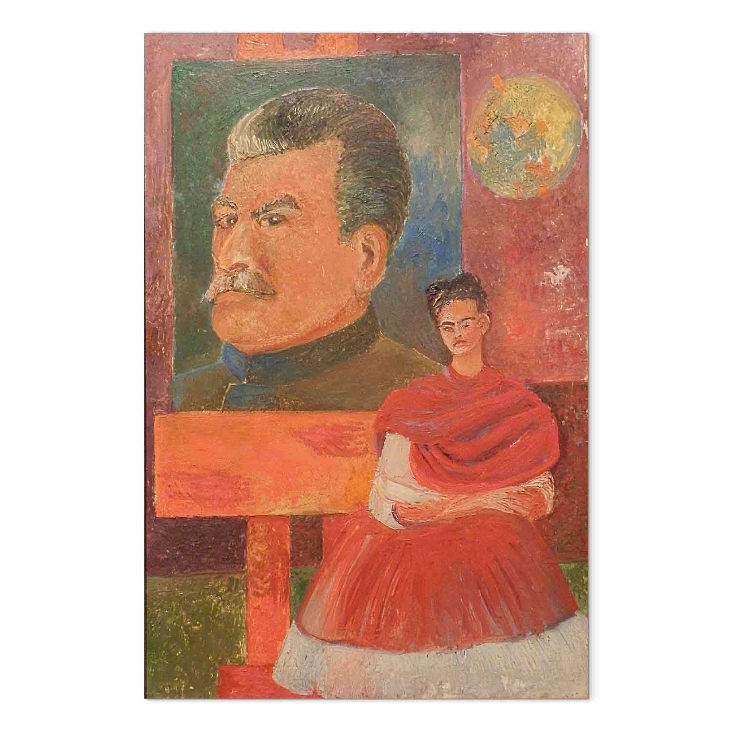 Frida Kahlo Self-Portrait with Stalin Classic Canvas Print