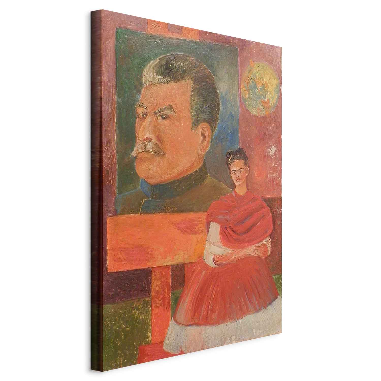 Frida Kahlo Self-Portrait with Stalin Classic Canvas Print
