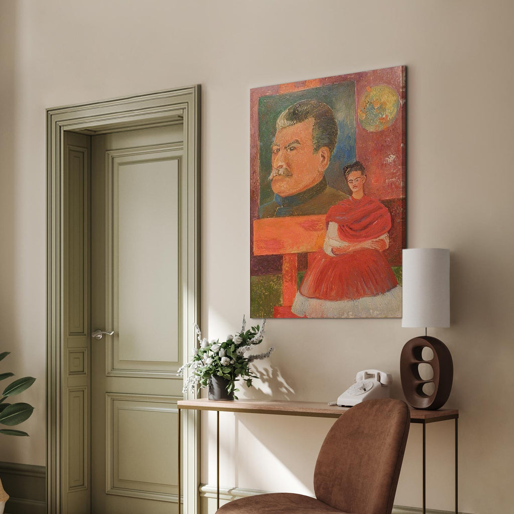 Frida Kahlo Self-Portrait with Stalin Classic Canvas Print