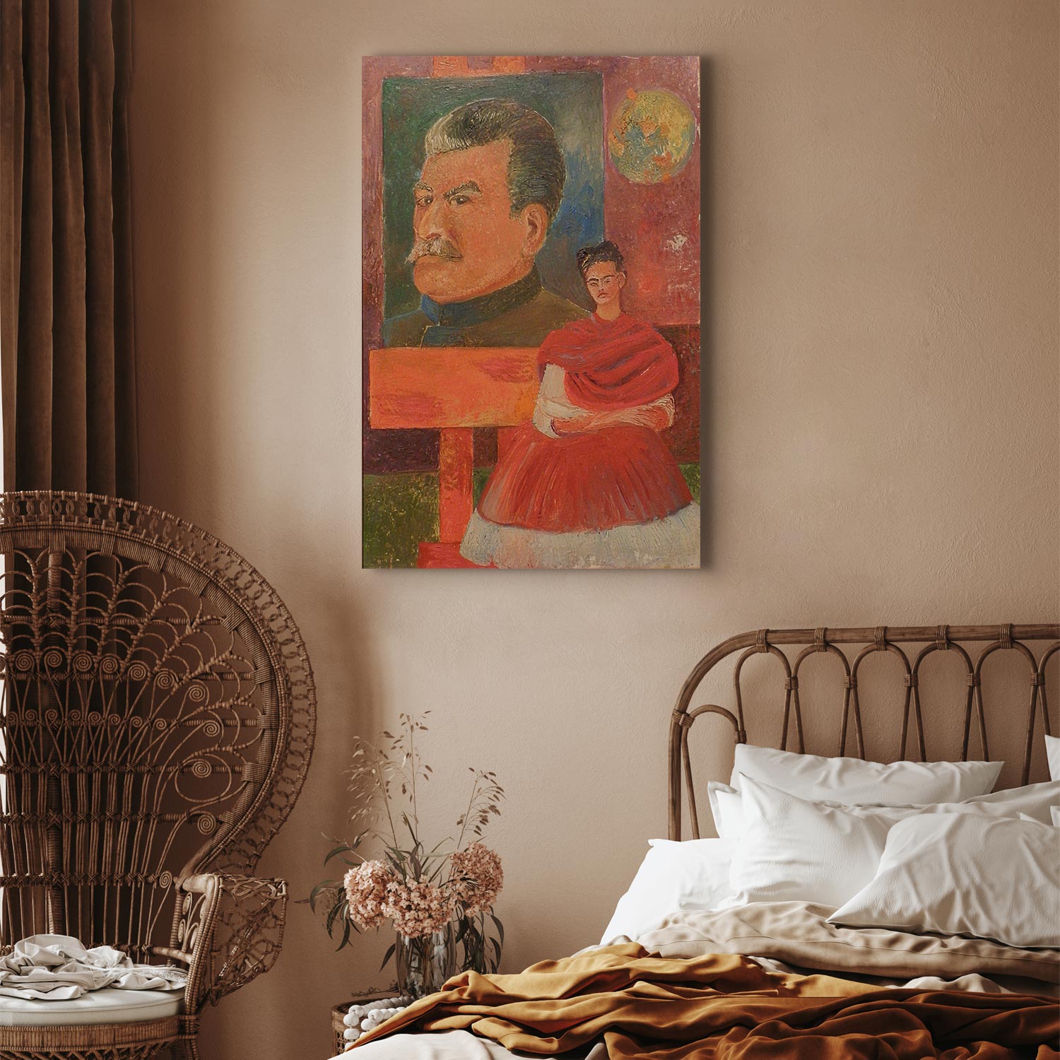Frida Kahlo Self-Portrait with Stalin Classic Canvas Print