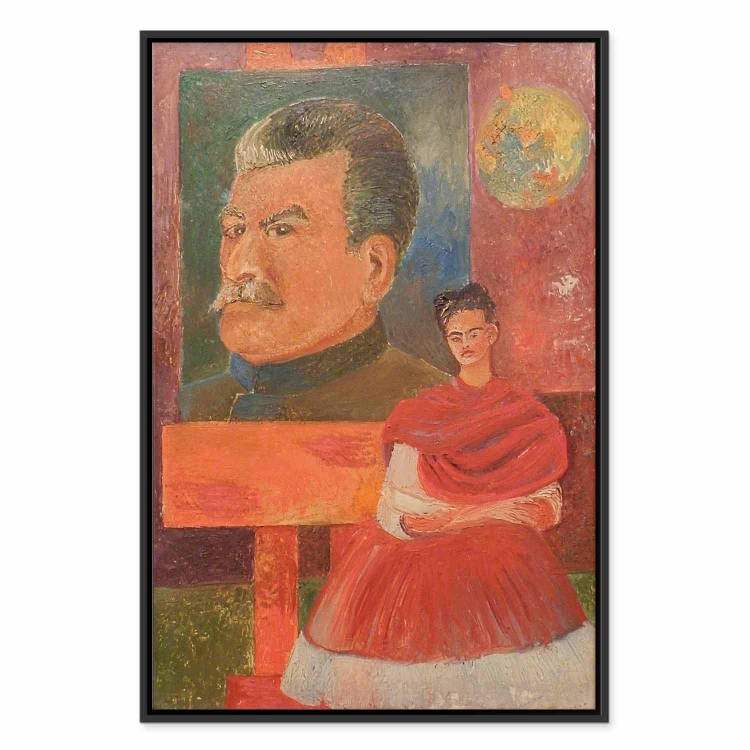 Frida Kahlo Self-Portrait with Stalin Classic Canvas Print