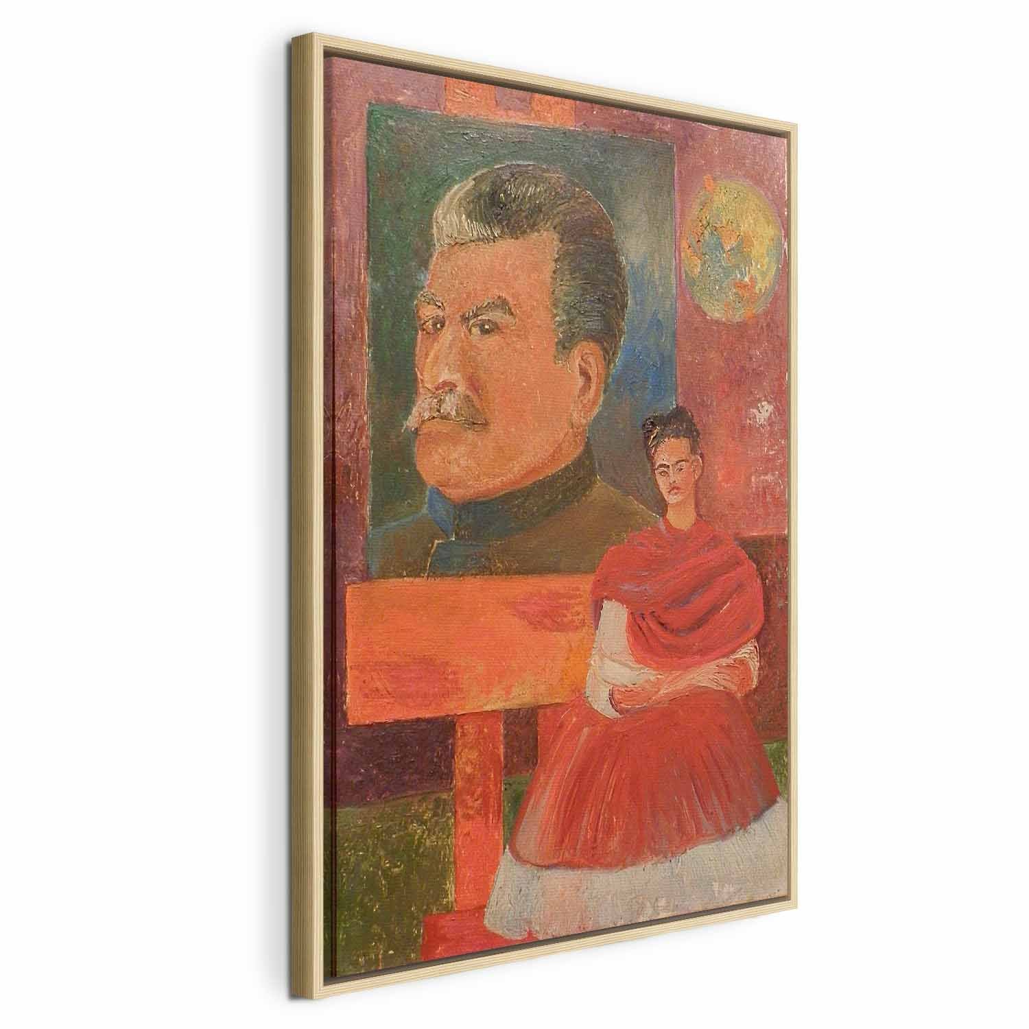 Frida Kahlo Self-Portrait with Stalin Classic Canvas Print