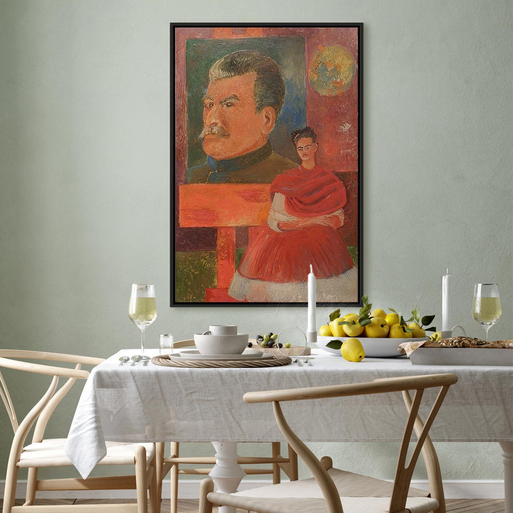 Frida Kahlo Self-Portrait with Stalin Classic Canvas Print