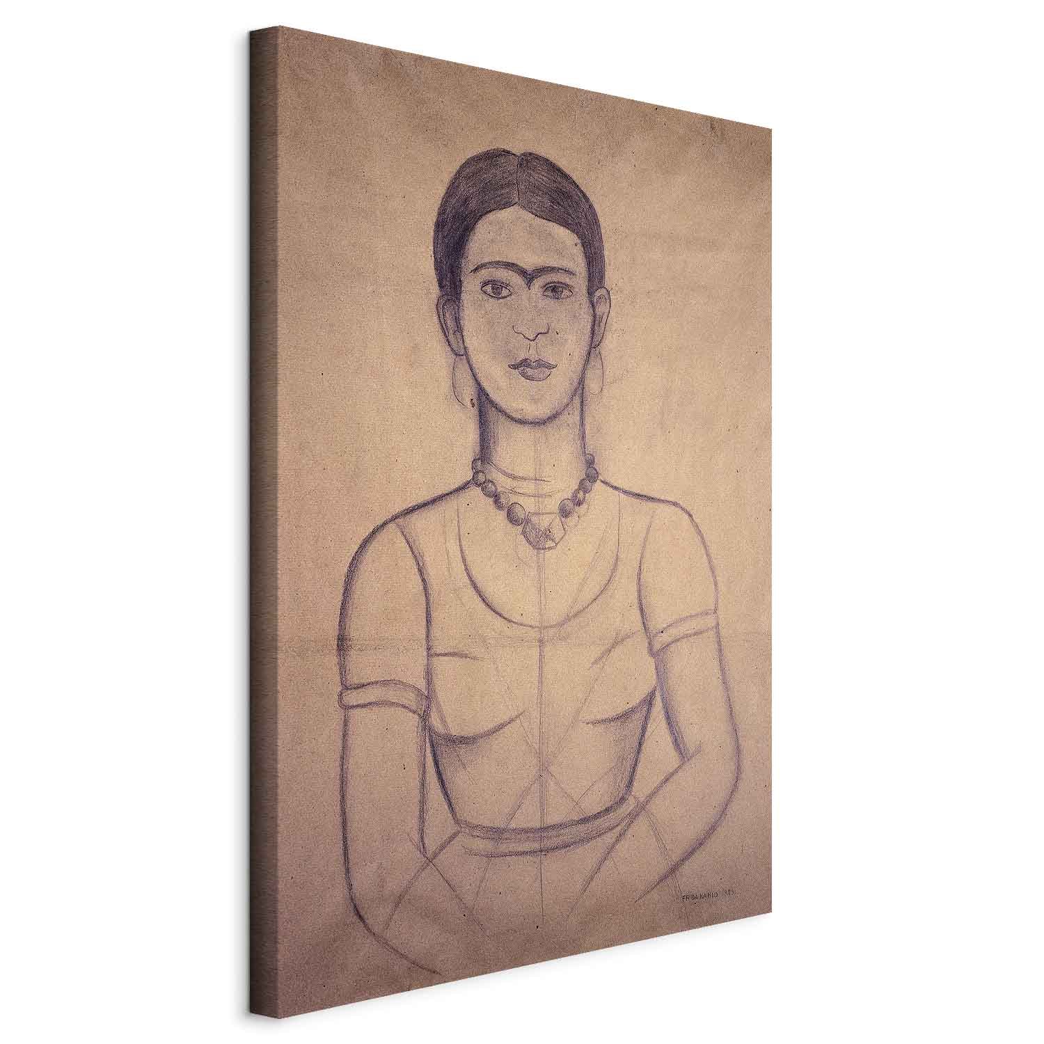 Frida Kahlo Self-Portrait 1929 Charcoal Canvas Print