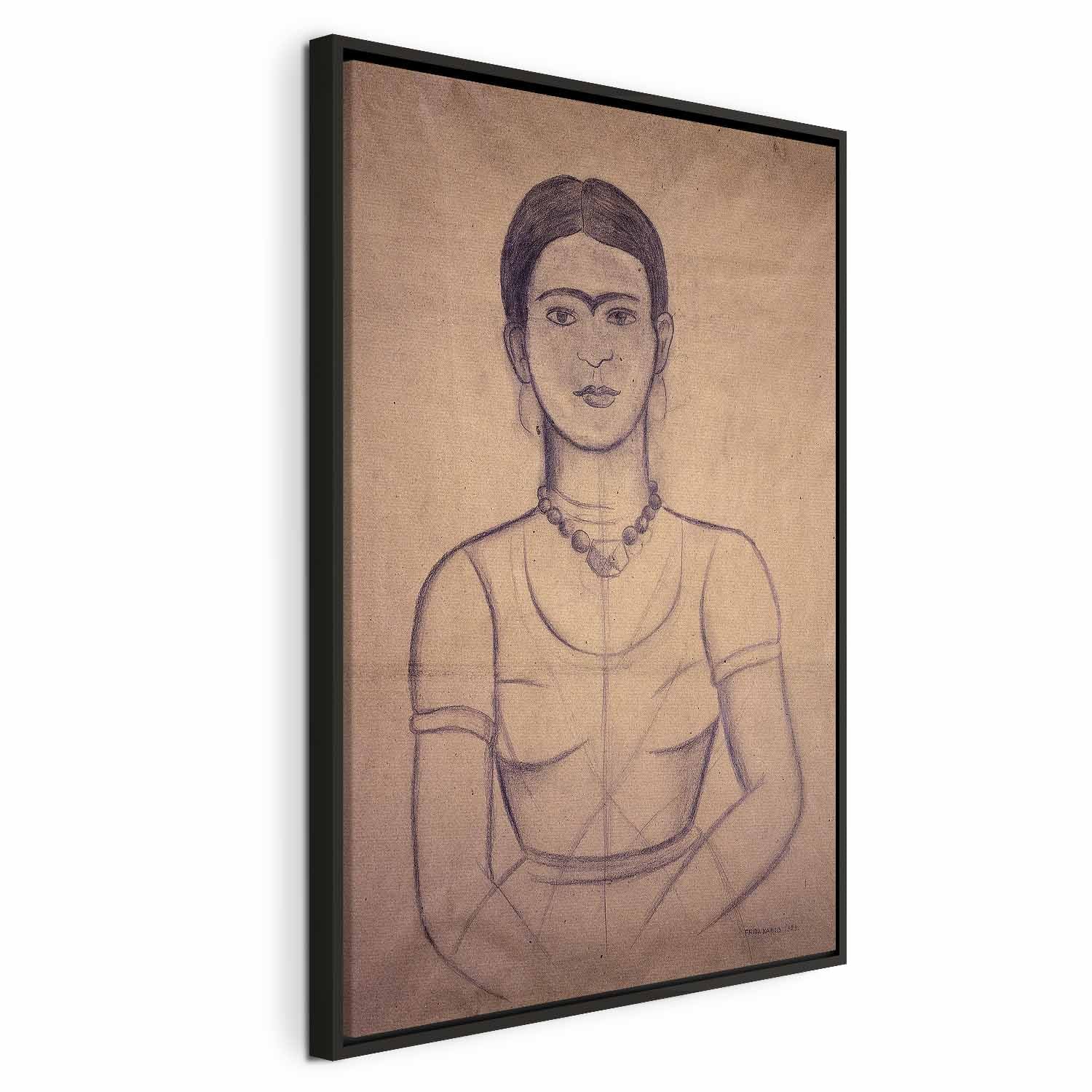Frida Kahlo Self-Portrait 1929 Charcoal Canvas Print