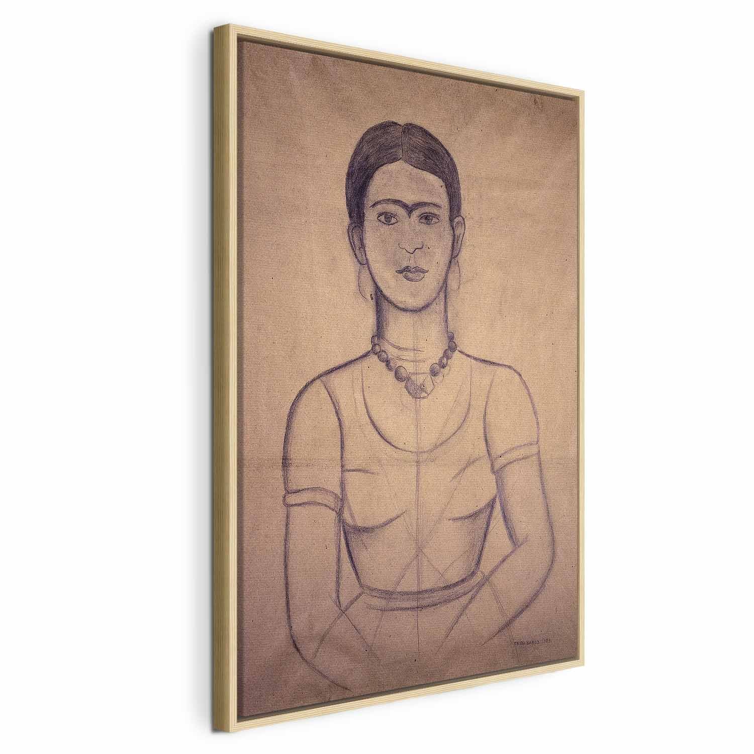 Frida Kahlo Self-Portrait 1929 Charcoal Canvas Print