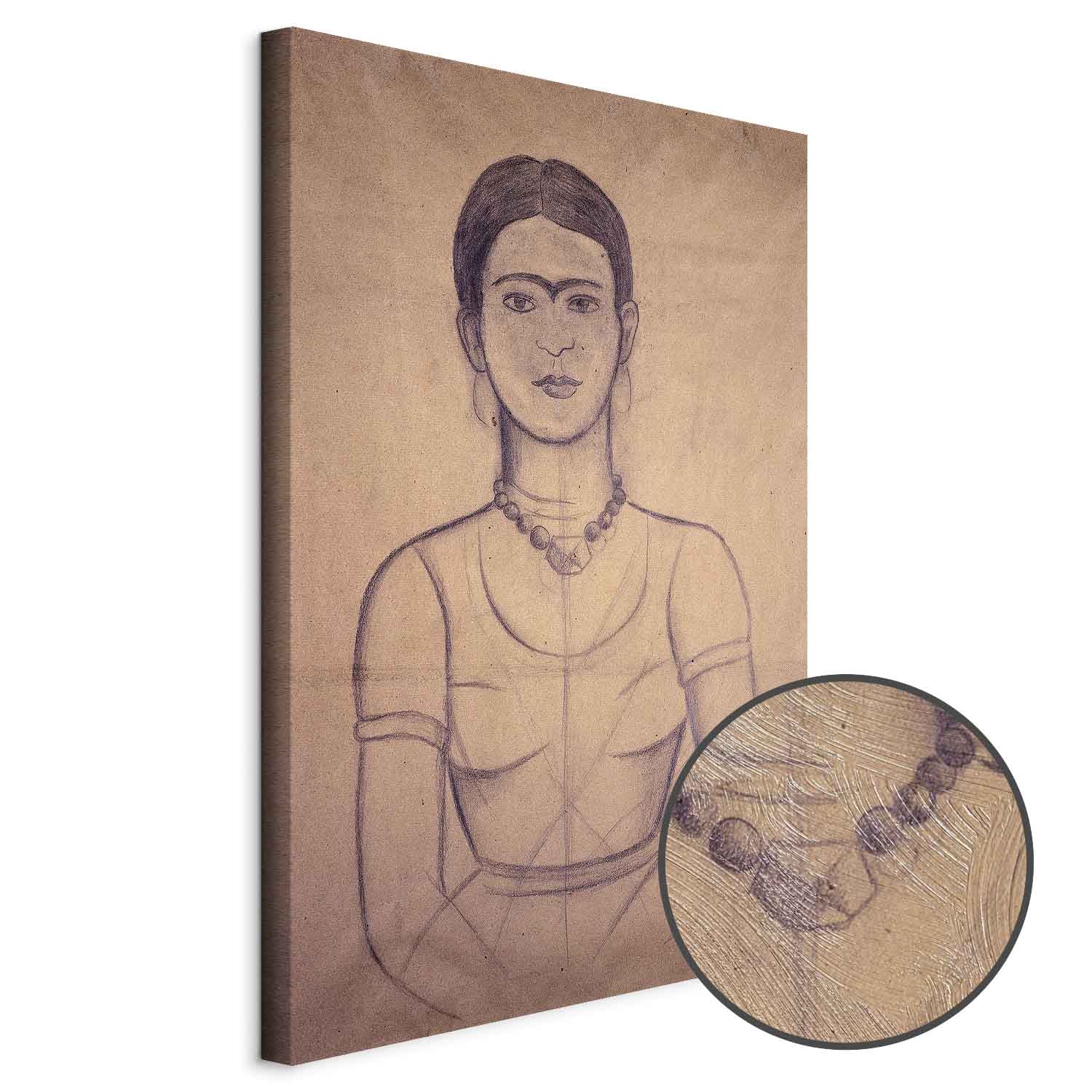 Frida Kahlo Self-Portrait 1929 Charcoal Canvas Print