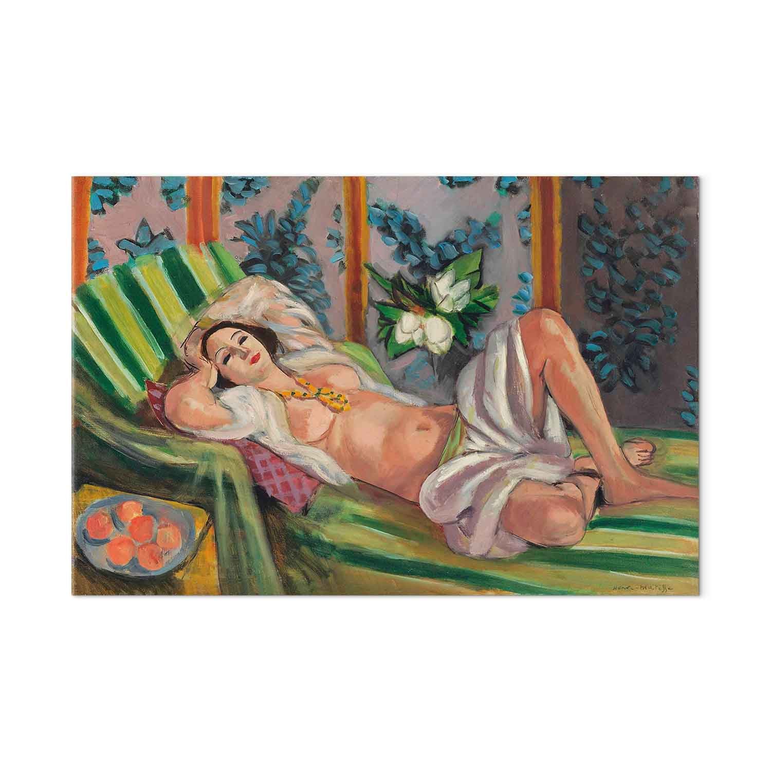 Reclining Odalisque Floral Classic Canvas Print