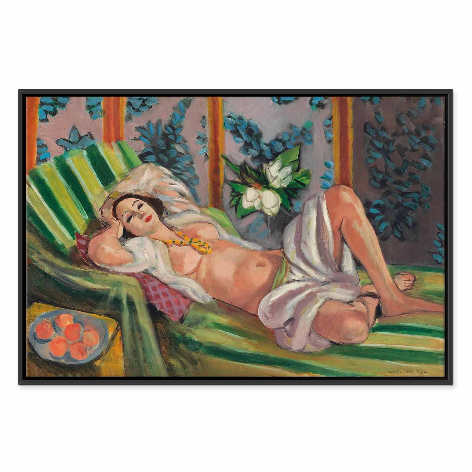 Reclining Odalisque Floral Classic Canvas Print