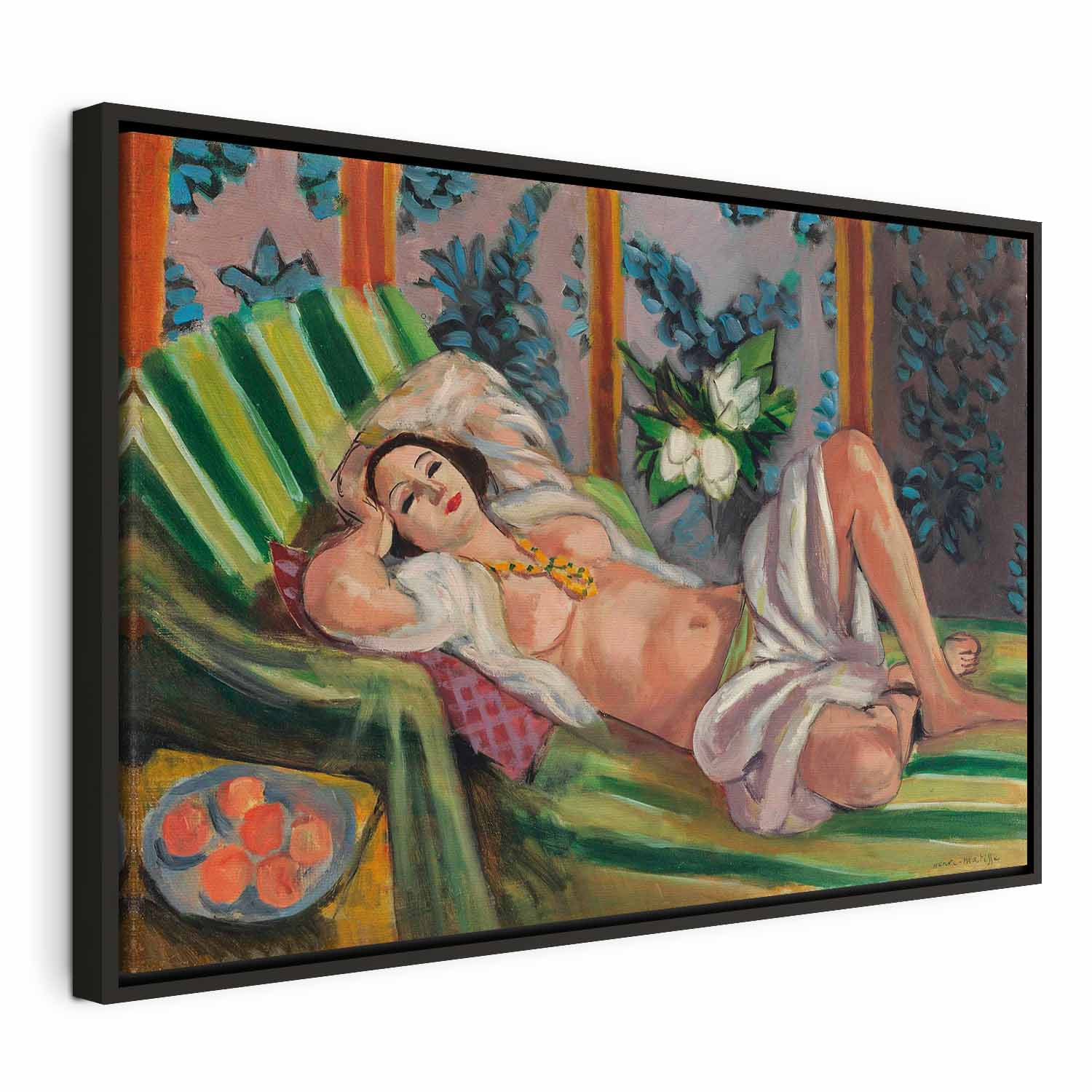Reclining Odalisque Floral Classic Canvas Print